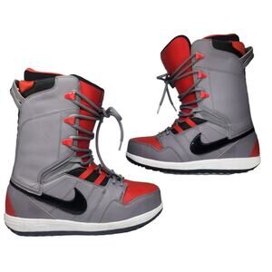 Nike SB Vapen Snowboard Boots Mens 10 Gray Red Black White Winter
